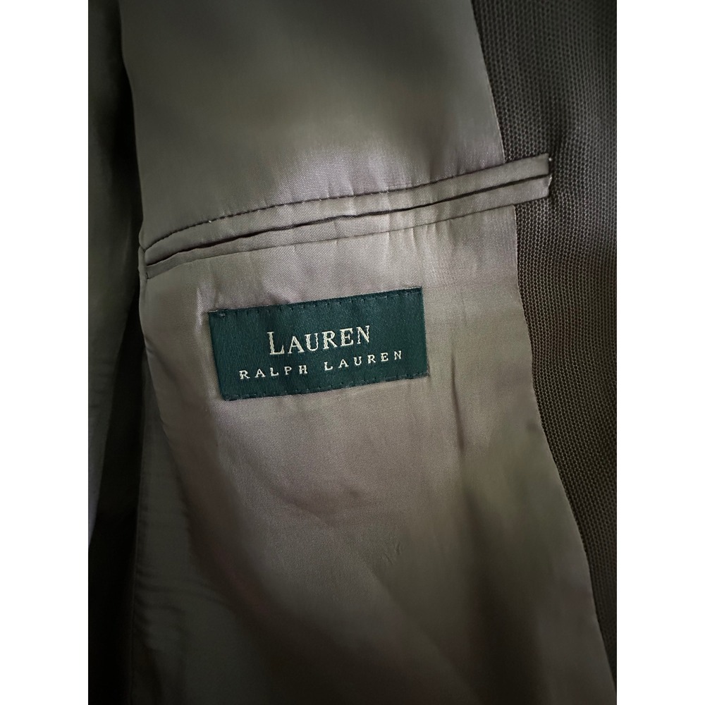Vintage Lauren Ralph Lauren Men Wool Cashmere Suit Jacket Blazer Sz 44R Brow - Picture 7 of 12